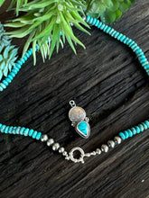 Load image into Gallery viewer, Kingman Turquoise Lotus Flower  Talisman Necklace -3 in 1 Necklace
