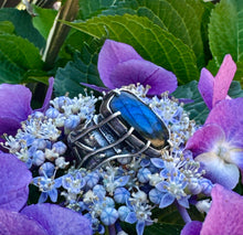 Load image into Gallery viewer, Luna Ring - Organic Prong Set Labradorite
