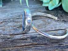 Load image into Gallery viewer, Opalite Moon Galaxy Cuff Bracelet - Sterling Silver Moon Bracelet
