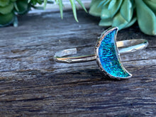 Load image into Gallery viewer, Opalite Moon Galaxy Cuff Bracelet - Sterling Silver Moon Bracelet
