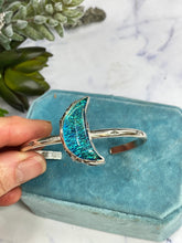 Load image into Gallery viewer, Opalite Moon Galaxy Cuff Bracelet - Sterling Silver Moon Bracelet
